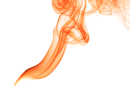 Abstract art. Red smoke from the incense sticks on a white background.の写真素材