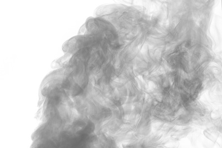 Abstract gray water vapor on a white background. Texture. Design elements. Abstract art. Steam the humidifier. Macro shot.の写真素材
