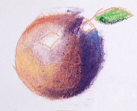 Ripe sink painted with pastel pencils. Children's creativity.の写真素材