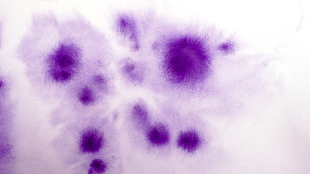 Abstract watercolor hand painting. Textural background. Purple color spotsの写真素材