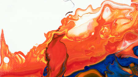 Abstract Fluid Art Painting Background. Acrylic Pour. Marble texture. Modern Contemporary Art. Creative Liquid Acrylic Pouring Techniques. Mixing Paints Artworkの写真素材