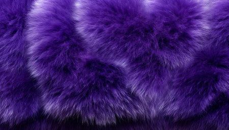 Luxurious deep purple fur texture filling the frameの素材