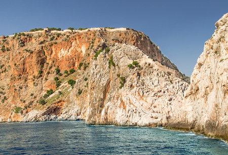 Ancient Alanya fortress on a high rock by the seaのeditorial素材