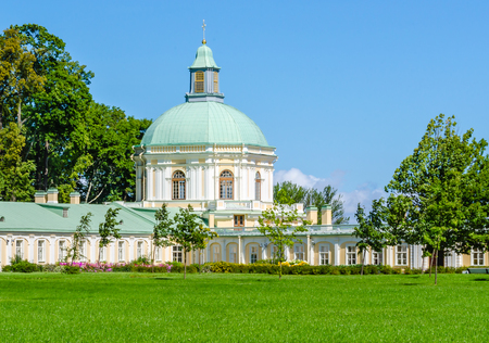 The Church Oranienbaum Palace amid green meadowsのeditorial素材