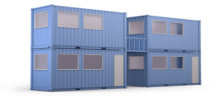 temporary living place made of cargo containers.