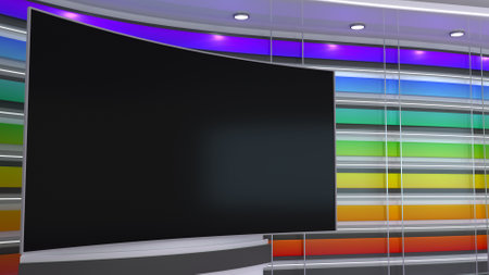 A virtual 3d studio backdrop, good for blogs and news channels.の写真素材