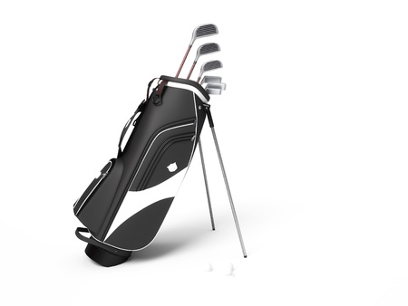Golf clubs bag isolated on a white backgroundの写真素材
