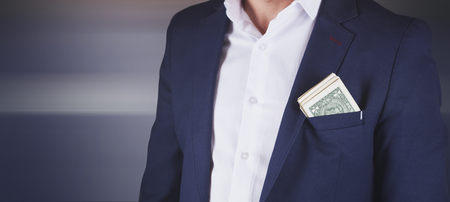 young fashion business man suit pocket moneyの写真素材