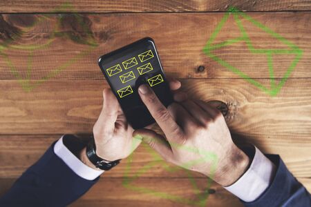 Concept of sending message wireless using smartphone
