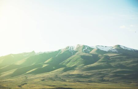 ara mountain in armenia under blue skyの写真素材