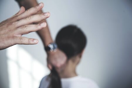 angry man beat baby in the homeの写真素材