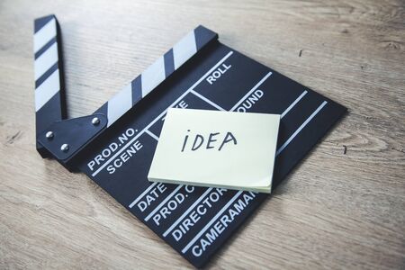 idea word on paper on movie signの写真素材