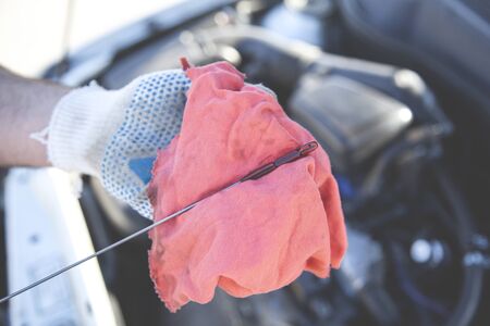 car maintenance, check the engine oil level