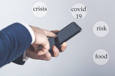 COVID-19 business finance and technological crisis conceptの写真素材