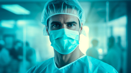 a man in a white lab coat with a stethoscopeの素材