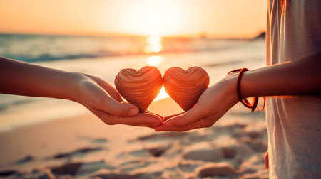 a person making a heart with their handsの素材