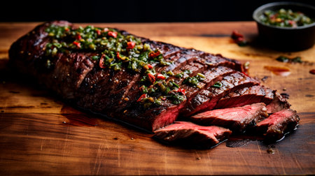 a steak with a lot of toppings on itの素材