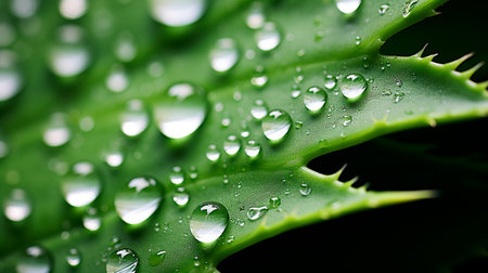 a close up of a plant with water dropletsの素材