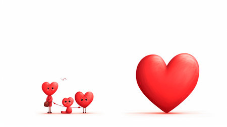 a teddy bear with a red heart on a white backgroundの素材