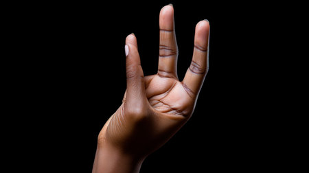 a person's hand with a finger upの素材