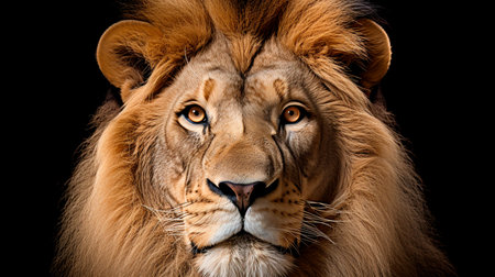 a lion sitting on a white surfaceの素材