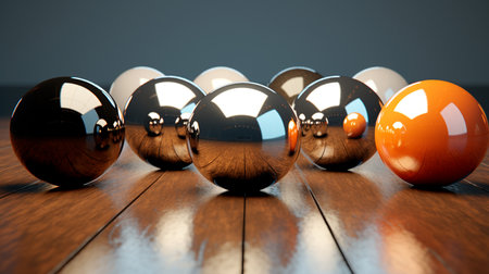 glass balls in the form of a row of a golden color, abstract backgroundの素材