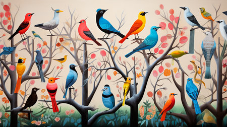 beautiful birds in the forestの素材