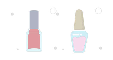 nail polish vector flat illustration on white background. nail polish cosmetics flat iconのイラスト素材