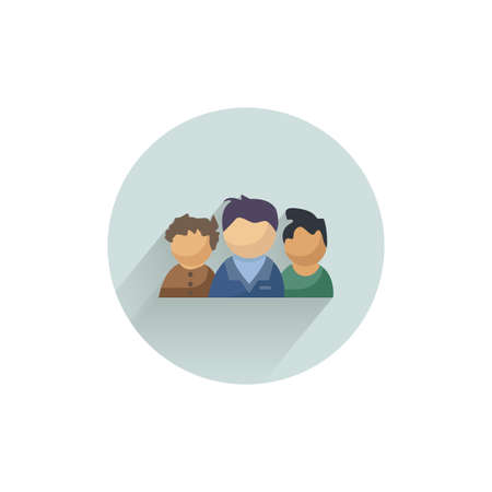 target audience colorful flat icon with long shadow. audience flat iconのイラスト素材