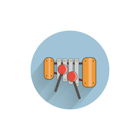 dulcimer colorful flat icon with long shadow. dulcimer flat iconのイラスト素材