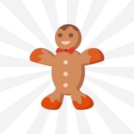 gingerbread isolated vector flat illustration. design elementのイラスト素材