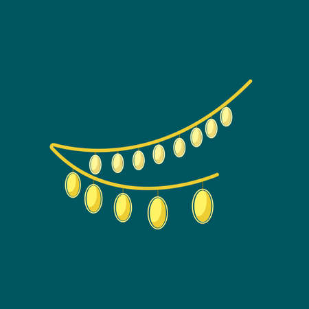 christmas light isolated vector flat illustration. design elementのイラスト素材