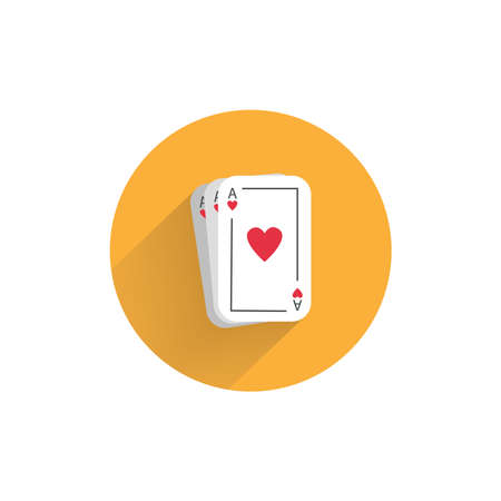 playing cards colorful flat icon with long shadow. playing cards flat iconのイラスト素材