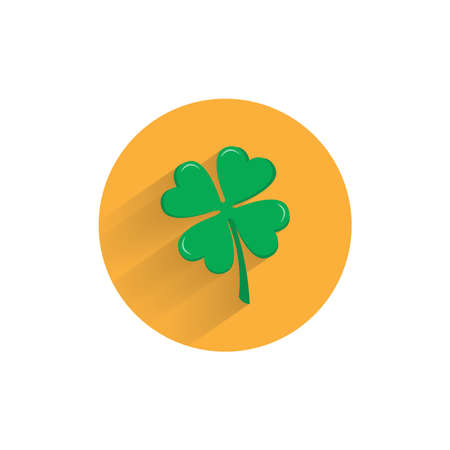 clover leaf colorful flat icon with long shadow. clover leaf flat icon