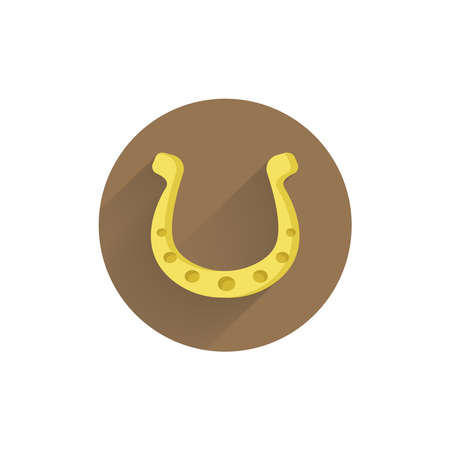 horseshoe colorful flat icon with long shadow. horseshoe flat iconのイラスト素材