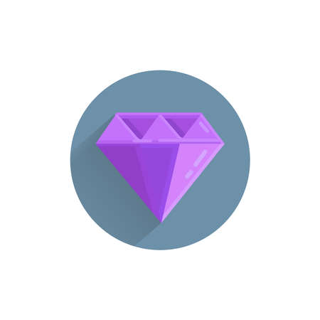 Diamond colorful flat icon with long shadow. Diamond flat iconのイラスト素材