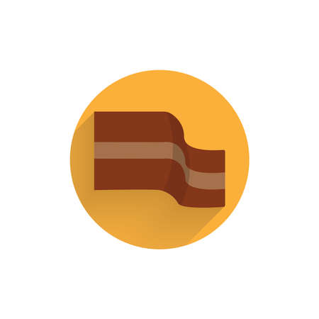 Flag colorful flat icon with long shadow. brown flag flat iconのイラスト素材