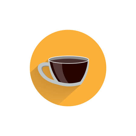 cup of coffee colorful flat icon with long shadow. cup of coffee flat iconのイラスト素材