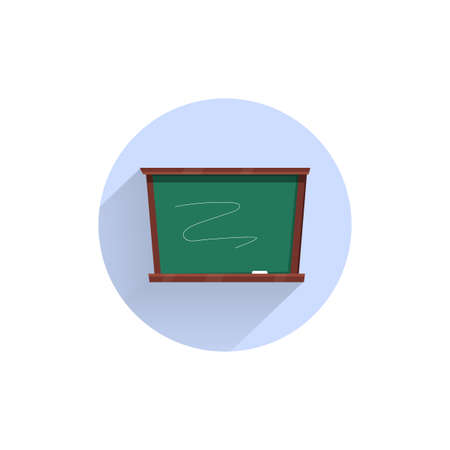 school blackboard colorful flat icon with long shadow. blackboard flat iconのイラスト素材