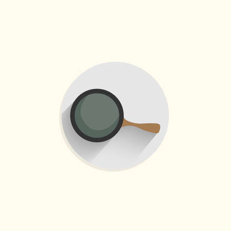 Frying pan isolated vector flat iconのイラスト素材
