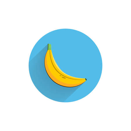 banana colorful flat icon with long shadow. banana flat iconのイラスト素材