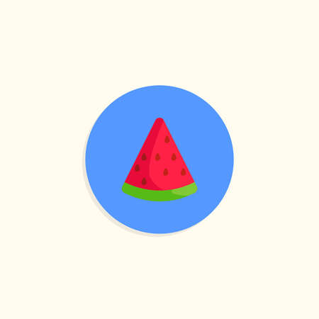 watermelon colorful flat vector icon with shadowのイラスト素材