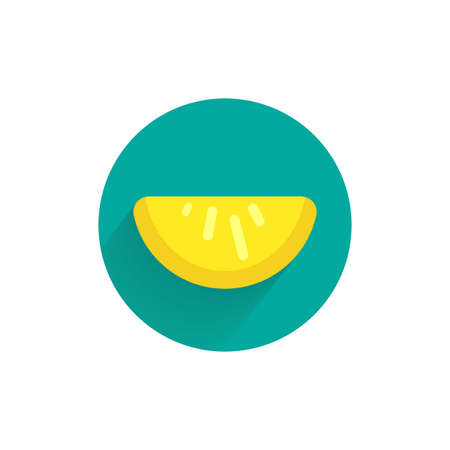 lemon colorful flat icon with long shadowのイラスト素材