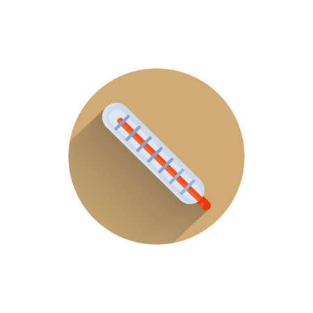 medical thermometer colorful flat icon with shadow. thermometer icon