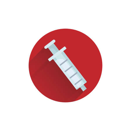 Syringe colorful flat icon with shadow. medical Syringe iconのイラスト素材