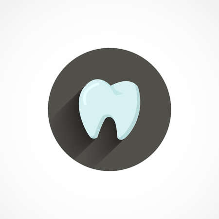Tooth colorful flat icon with shadow, dentistry signのイラスト素材