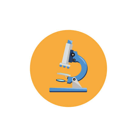 microscope colorful flat icon with shadow.