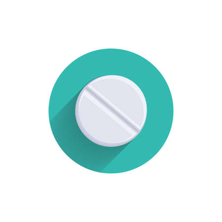 Tablets colorful flat icon with shadow. medical pill iconのイラスト素材