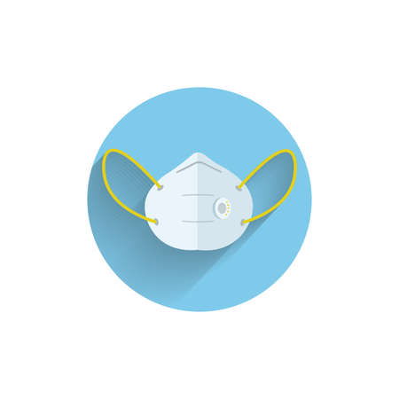 medical mask colorful flat icon with shadow. mask iconのイラスト素材