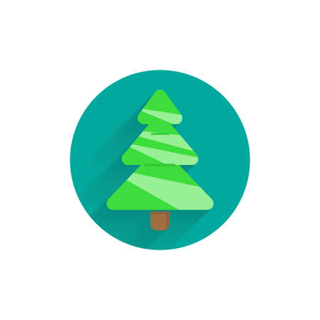 Fir tree icon, Spruce colorful flat icon with shadow. christmas tree flat iconのイラスト素材